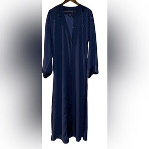 Juicy Couture‎ Studded Kimono Style Robe XS/S Navy Plush Long Cozy Glam Lounge